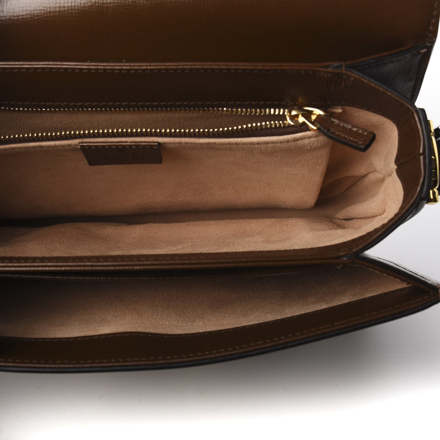 GG Supreme Monogram Horsebit 1955 Shoulder Bag Beige Brown Sugar