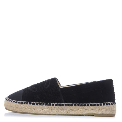 Chanel Velvet Grosgrain CC Espadrilles 39 Black 1 of 11