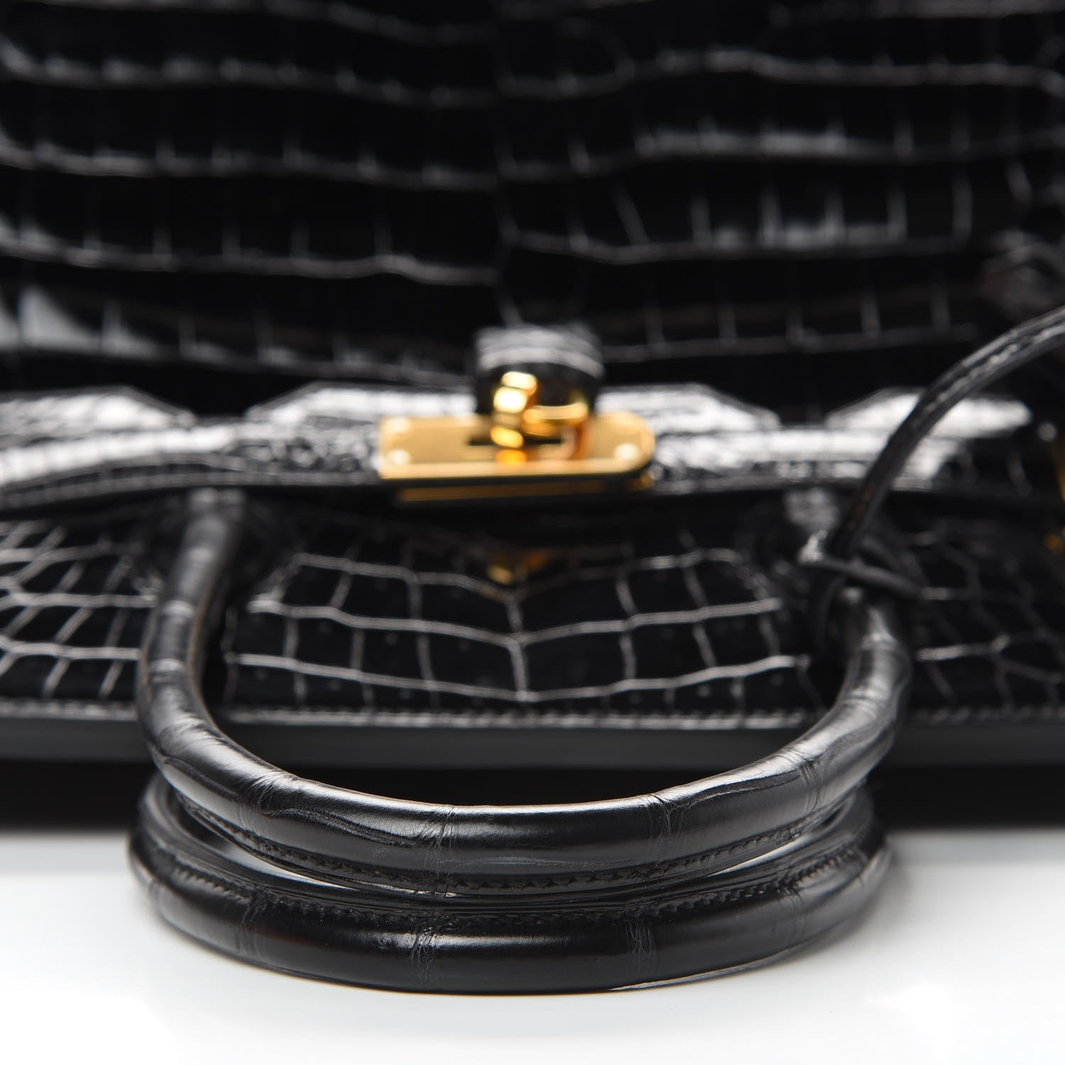 Hermes Shiny Porosus Crocodile Birkin 35 Black 10 of 41