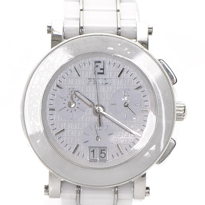 Fendi Stainless Steel Ceramic 38mm Chronograph Quartz Watch White 1 of 9