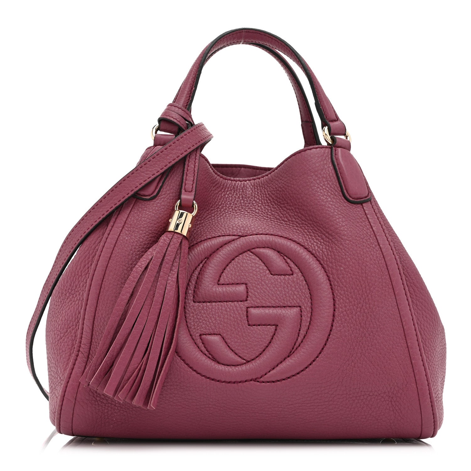 Gucci Pebbled Calfskin Small Soho Shoulder Bag Peonia Flower 1 of 11