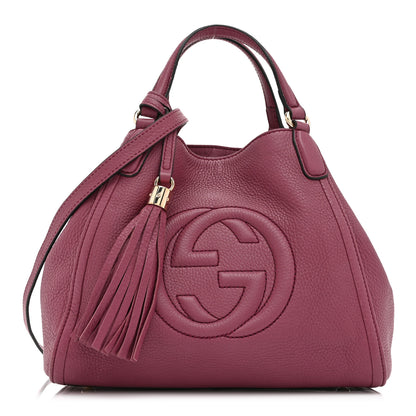 Gucci Pebbled Calfskin Small Soho Shoulder Bag Peonia Flower 1 of 11