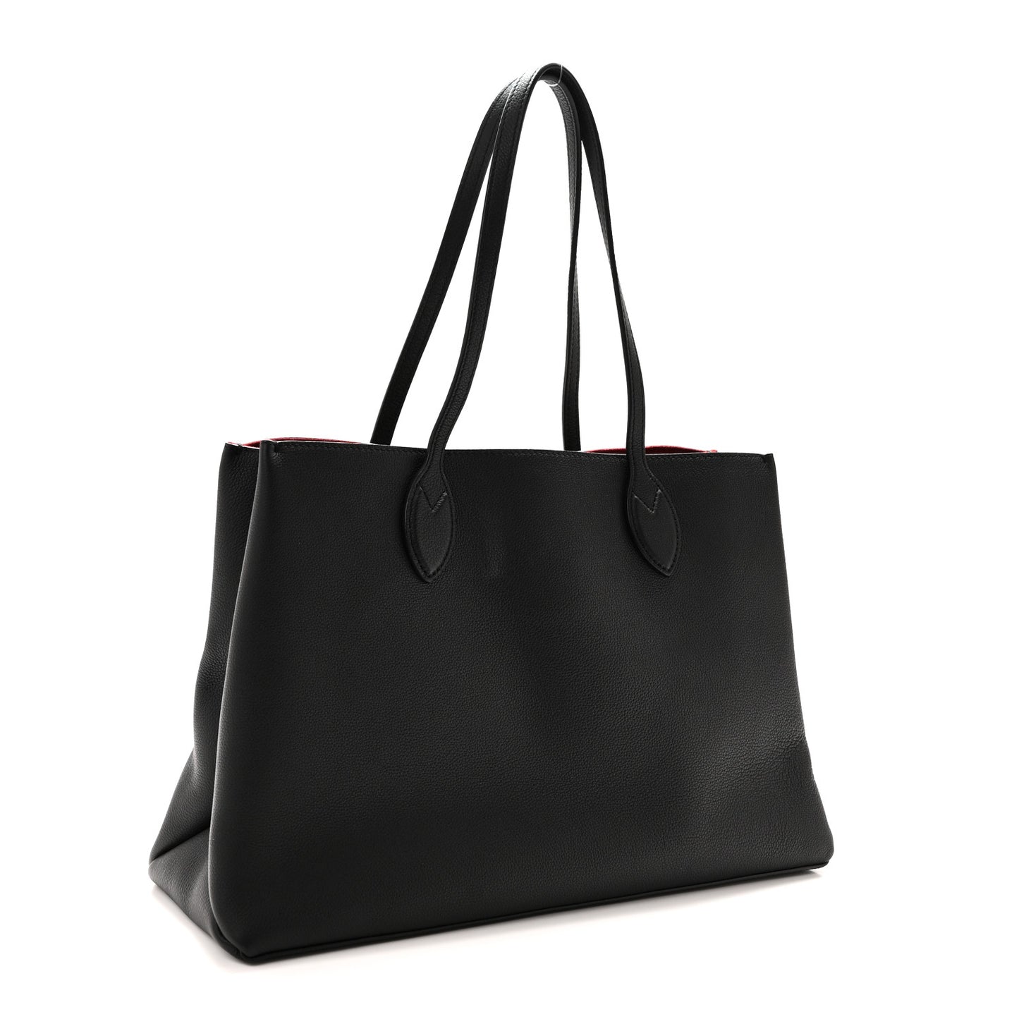 Grained Calfskin Lockme Shopper Black