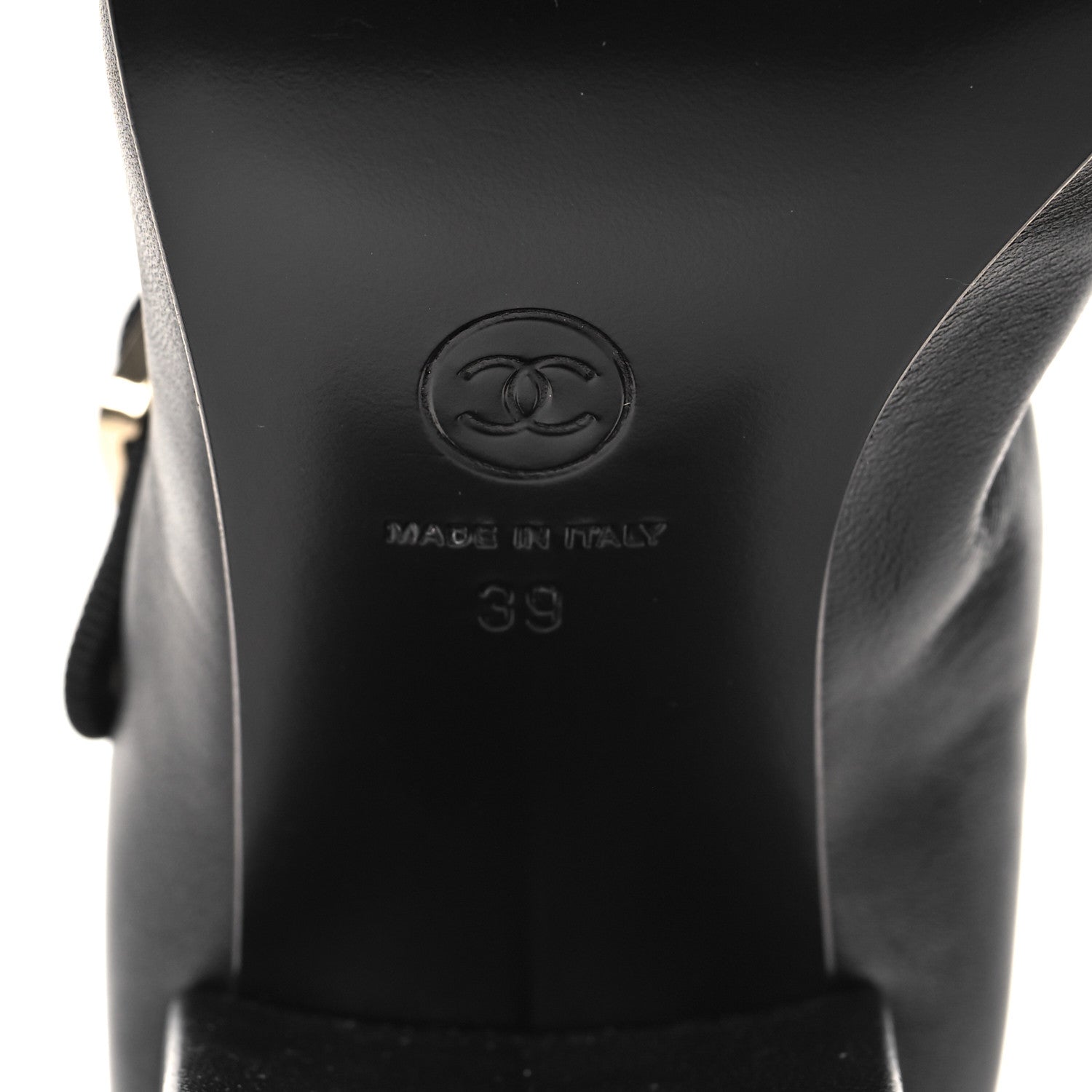 Chanel Lambskin Mary Jane Charm Pumps 39 Black 6 of 7