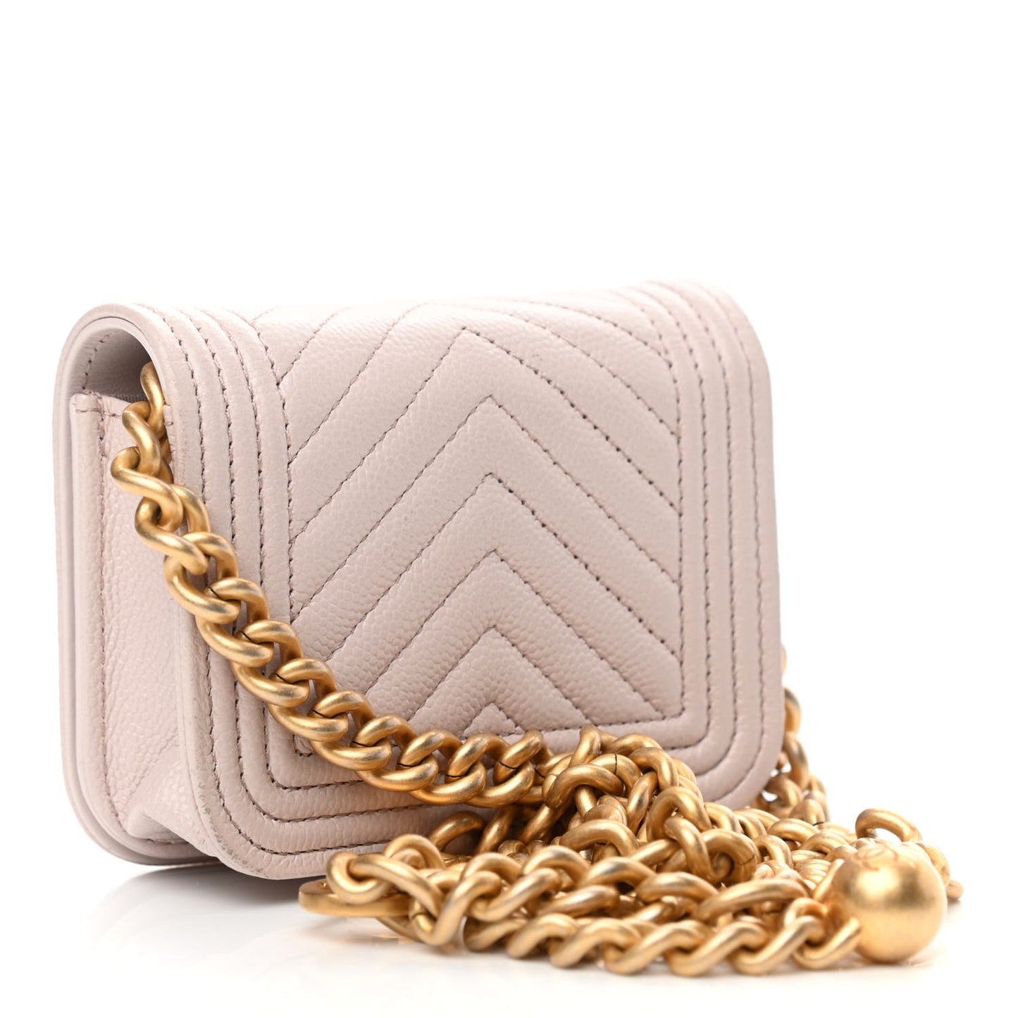 Caviar Chevron Boy Flap Waist Belt Bag Light Purple