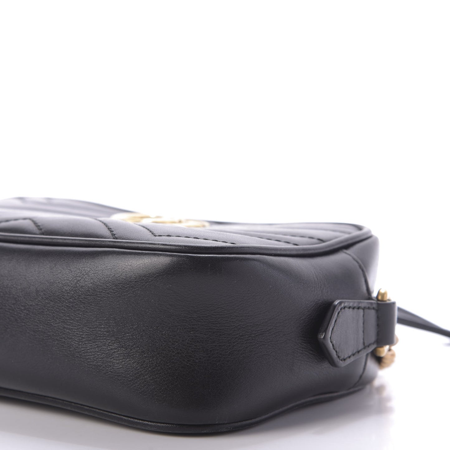 Calfskin Matelasse Mini GG Marmont Chain Shoulder Bag Black