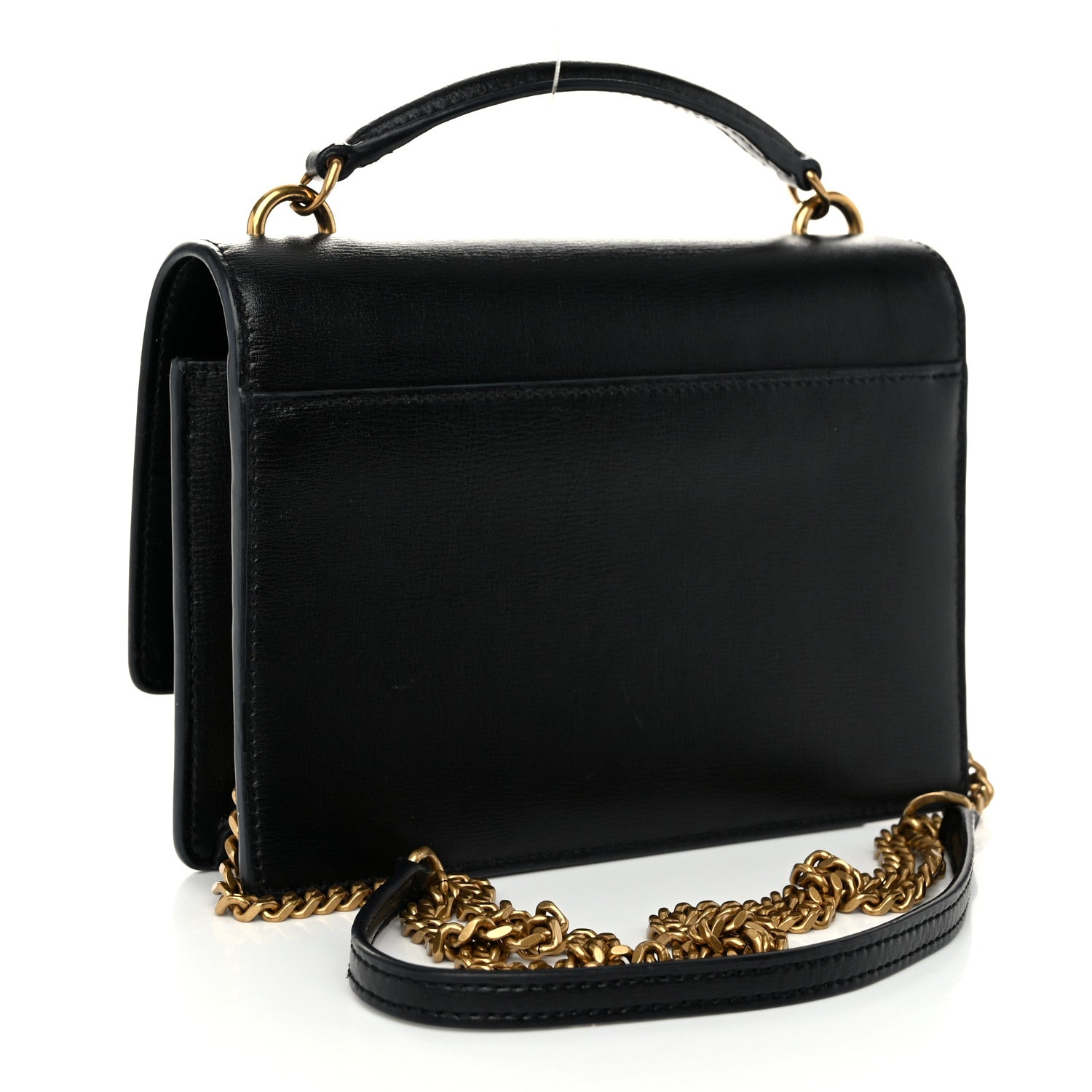 Saint Laurent Calfskin Monogram Sunset Chain Wallet Black 3 of 9