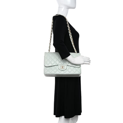 Chanel Lambskin Quilted Jumbo Double Flap Light Green 2 of 11