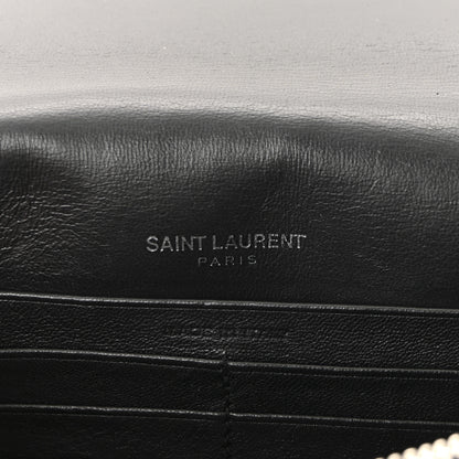 Saint Laurent Calfskin Crocodile Embossed Kate Monogram Tassel Chain Wallet Black Black 6 of 9