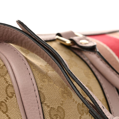 Gucci Monogram Selleria Calfskin Vintage Web Medium Boston New Sand Lilas 20 of 20