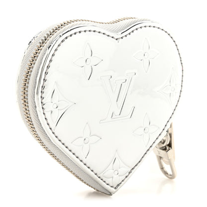 Louis Vuitton Monogram Mirror Heart Coin Purse Silver 3 of 7
