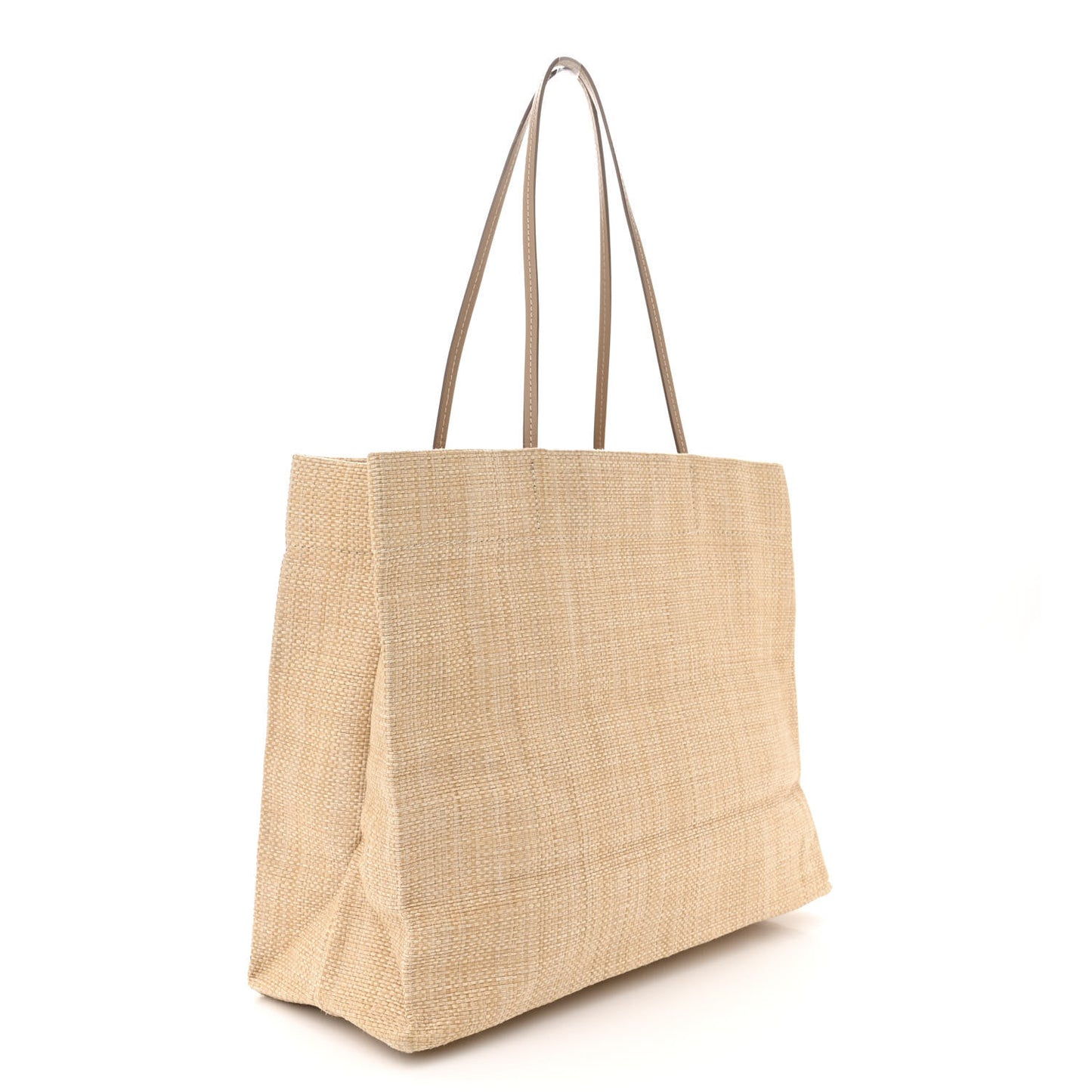 Raffia Logo Tote Naturale