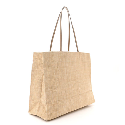 Prada Raffia Logo Tote Naturale 3 of 11