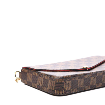 Louis Vuitton Damier Ebene Pochette Felicie Chain Wallet 5 of 10