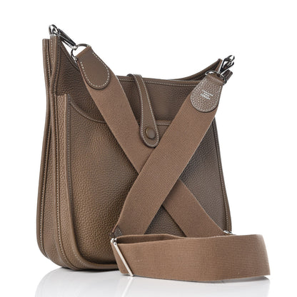 Hermes Taurillon Clemence Evelyne III PM Etoupe 14 of 30