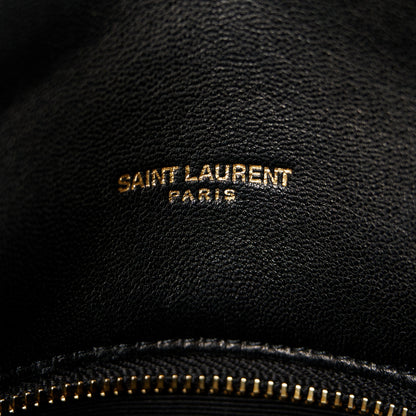 Saint Laurent Lambskin Quilted Small Loulou Puffer Monogram Chain Satchel Black 7 of 11