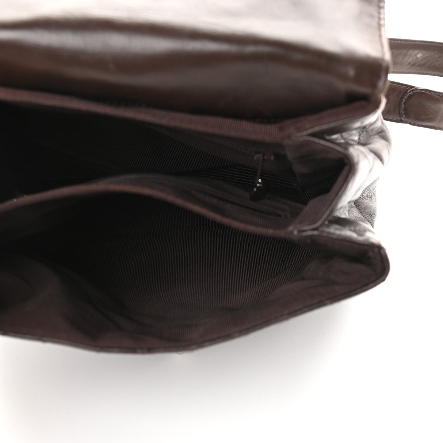 Lambskin Quilted Backpack Brown