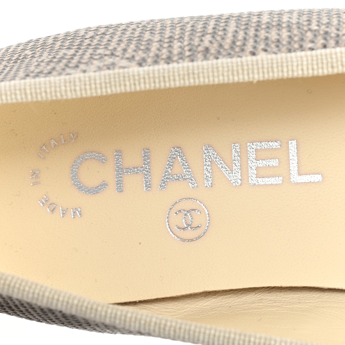 Lizard Cap Toe CC Ballerina Flats 38.5 Grey