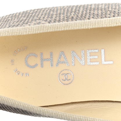 Chanel Lizard Cap Toe CC Ballerina Flats 38.5 Grey 8 of 11