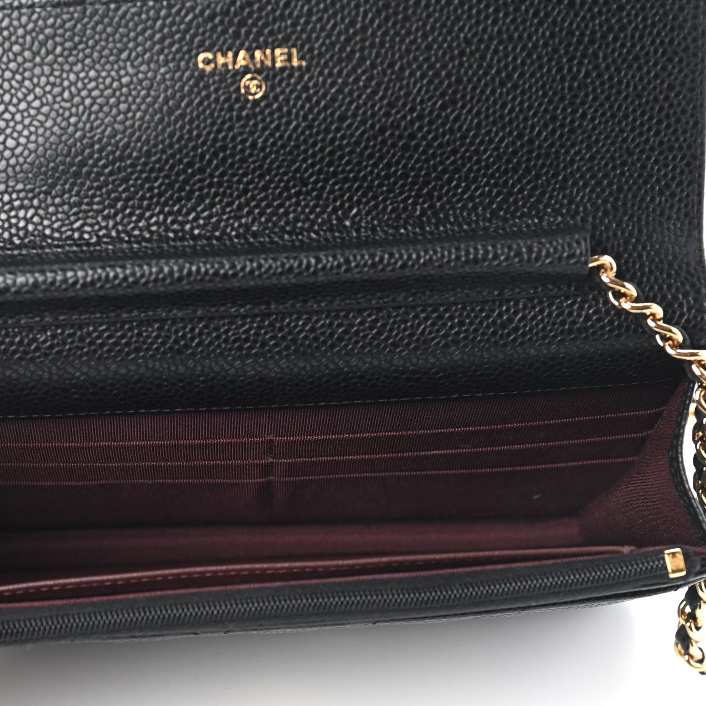 Caviar Quilted Wallet On Chain WOC Black
