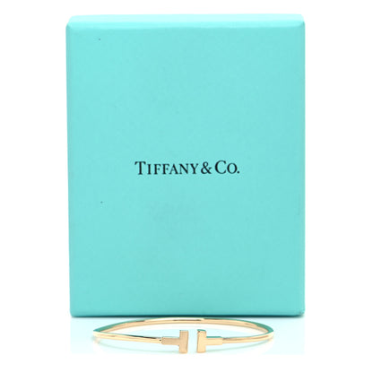 Tiffany 18K Yellow Gold Narrow T Wire Bracelet 5 of 5