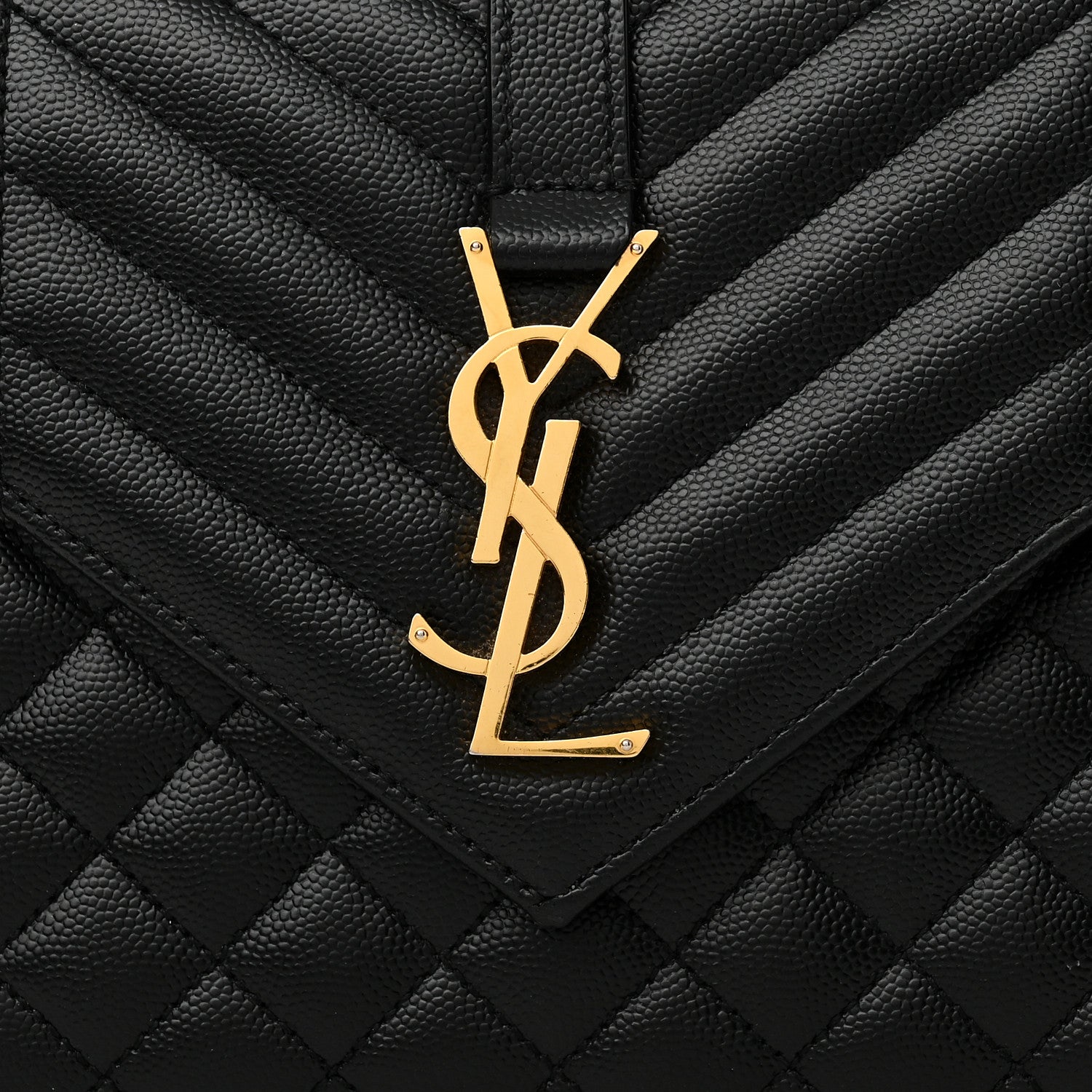 Saint Laurent Grain De Poudre Textured Mixed Matelasse Triquilt Medium Monogram Satchel Black 8 of 12
