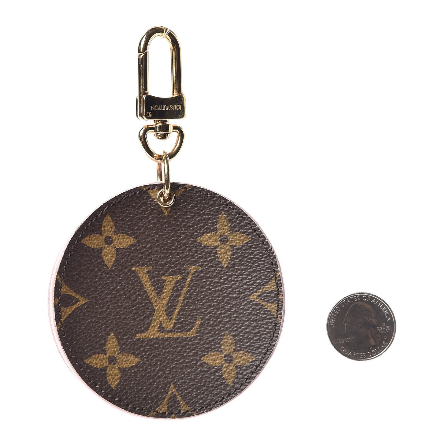 Monogram LV Mirror Bag Charm Key Holder Rose Ballerine