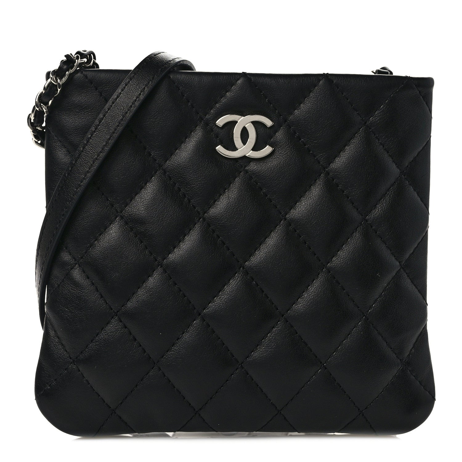 Chanel Lambskin Quilted Crossbody Bag Black 1 of 8