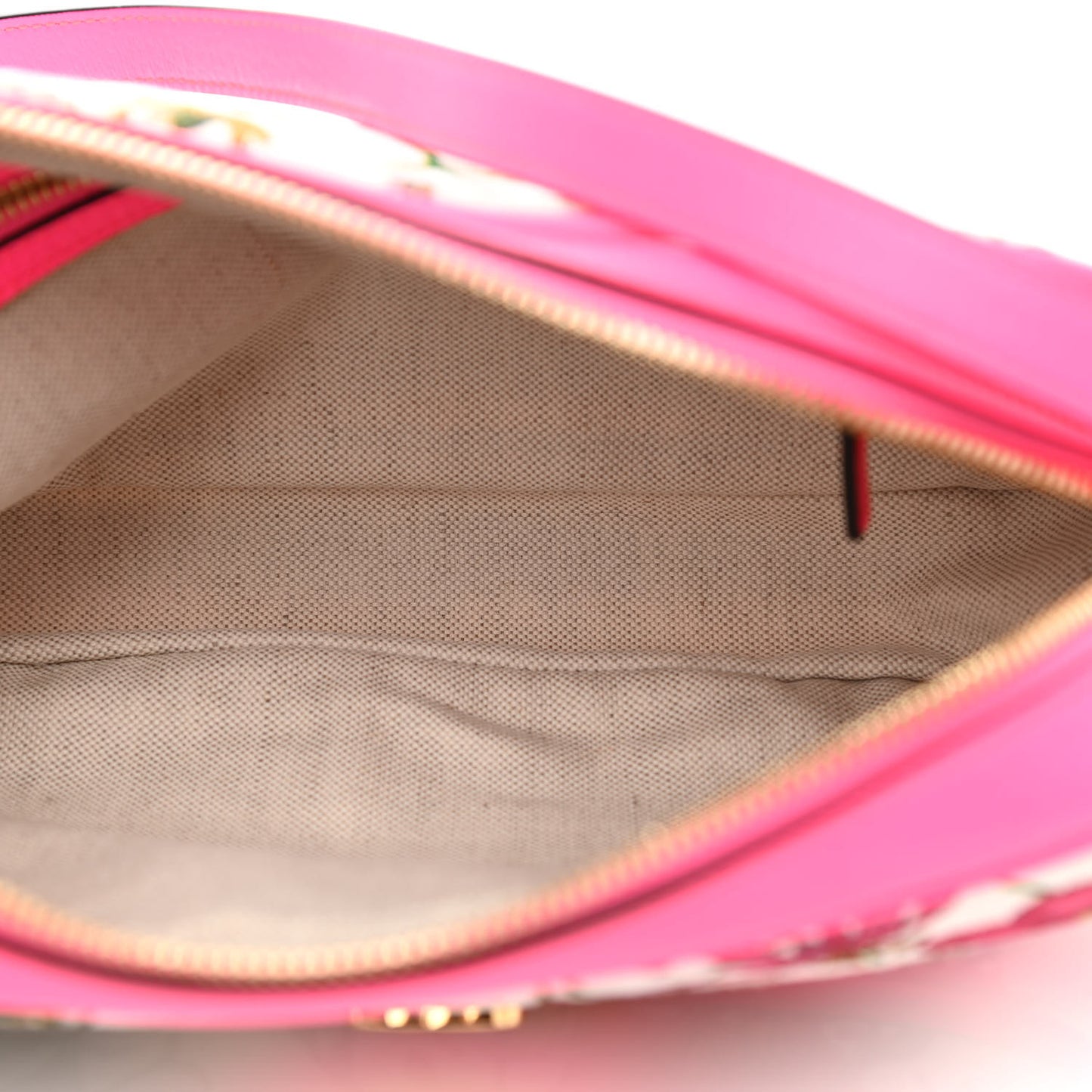 Canvas Flora Floral Shoulder Bag White Fuchsia Fluo