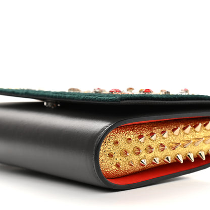 Christian Louboutin Calfskin Beaded Chain Wallet Dark Gray 9 of 9
