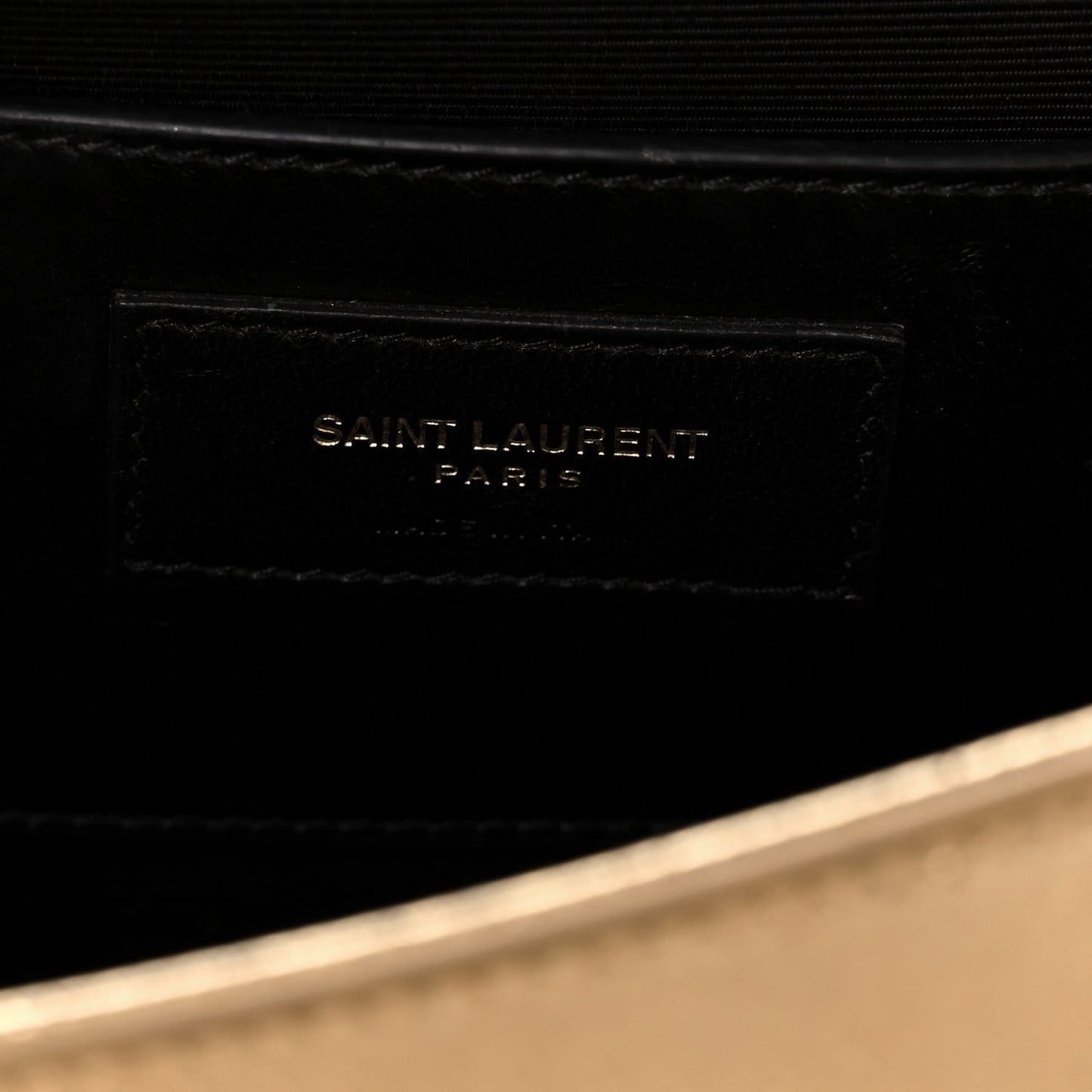 Metallic Calfskin Medium Classic Monogram Kate Tassel Satchel Gold