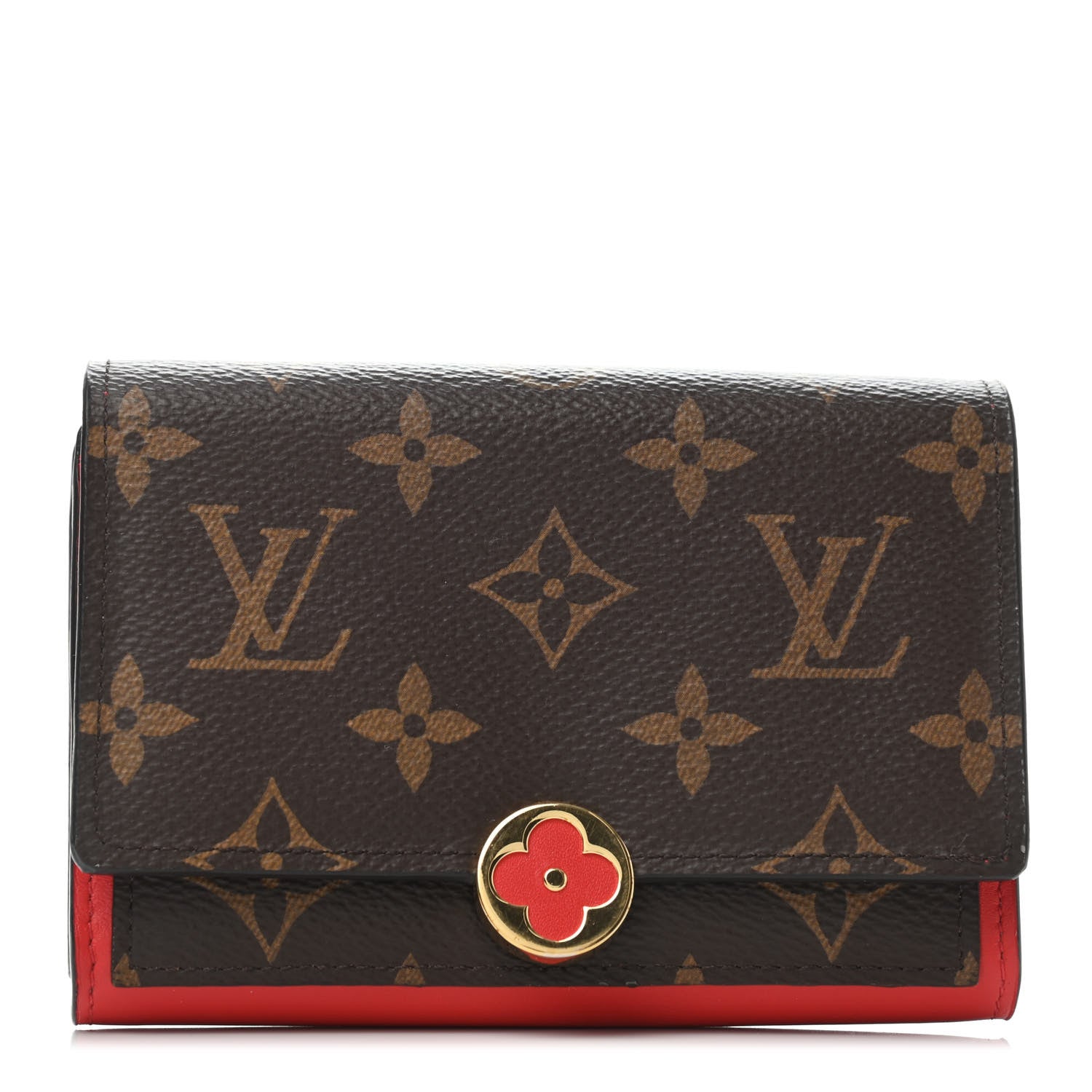 Louis Vuitton Monogram Flore Compact Wallet Coquelicot 1 of 4
