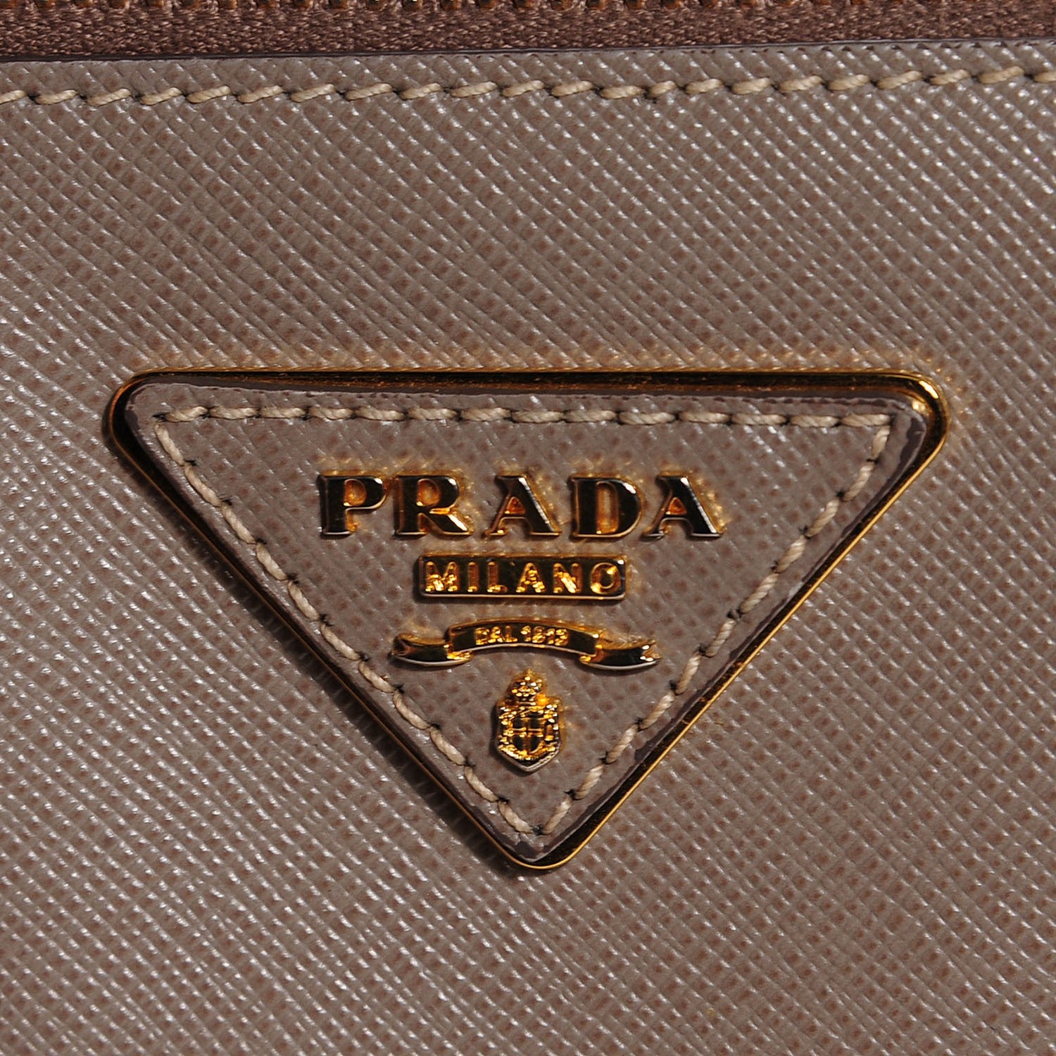 Prada Saffiano Lux Mini Double Zip Tote Argilla 8 of 10