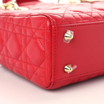 Christian Dior Lambskin Cannage Small Lucky Badges Lady Dior Red 8 of 9
