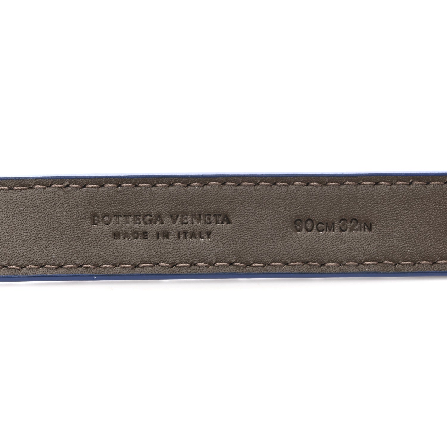 Bottega Veneta Metallic Nappa Intrecciato Belt 80 32 Blue 3 of 6