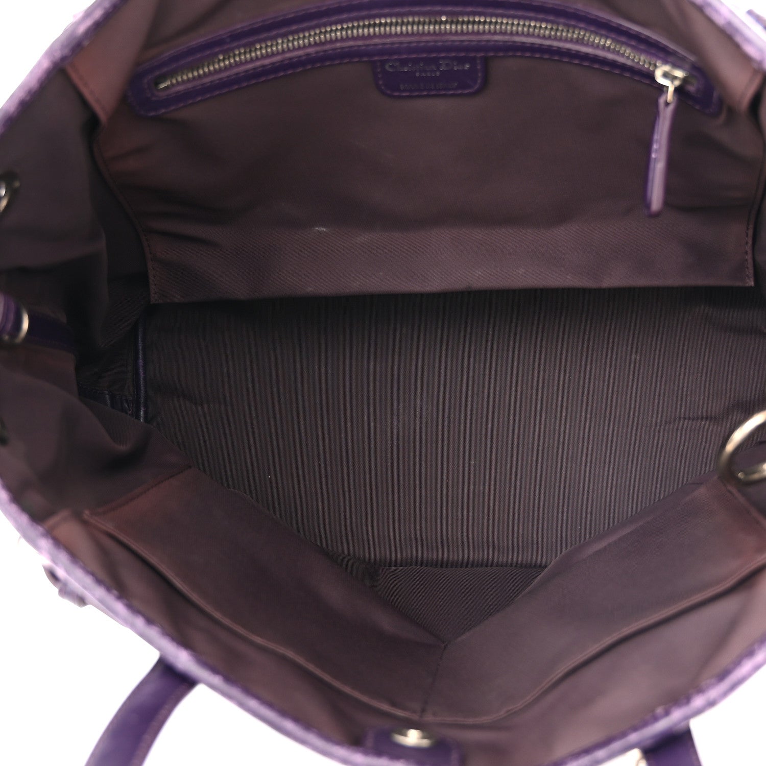 Christian Dior Coated Canvas Cannage Medium Panarea Tote Purple 5 of 20