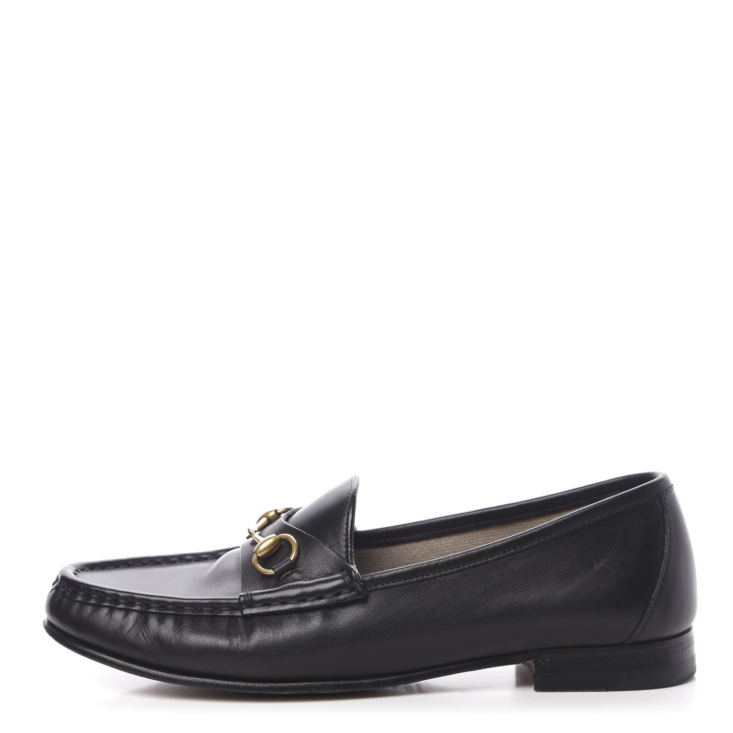 Gucci Calfskin Womens 1953 Horsebit Loafers 37.5 Black 1 of 12