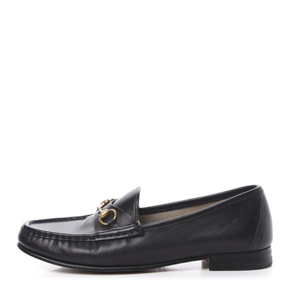 Gucci Calfskin Womens 1953 Horsebit Loafers 37.5 Black 1 of 12