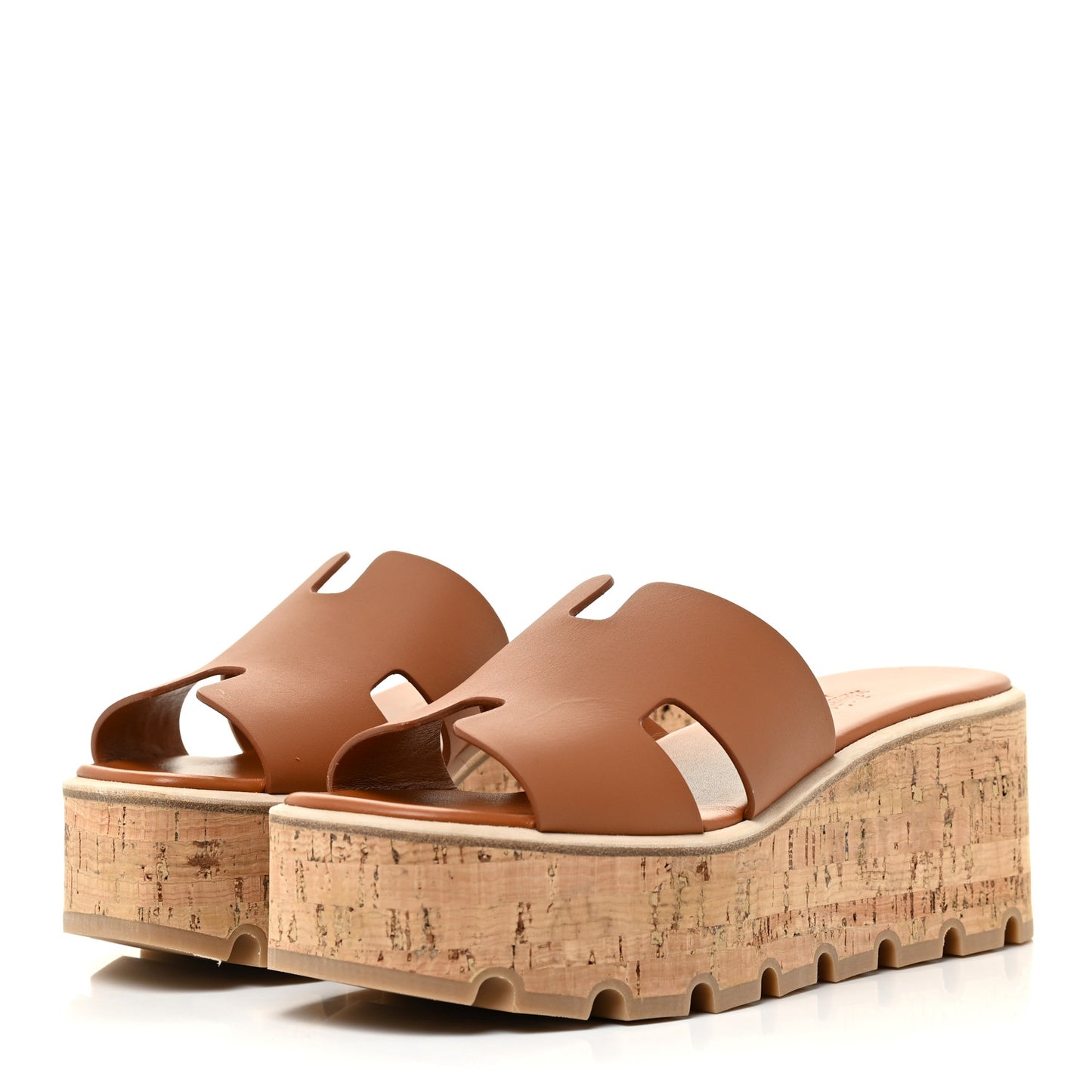 Calfskin Cork Eze 30 Sandals 36 Marron Glaise