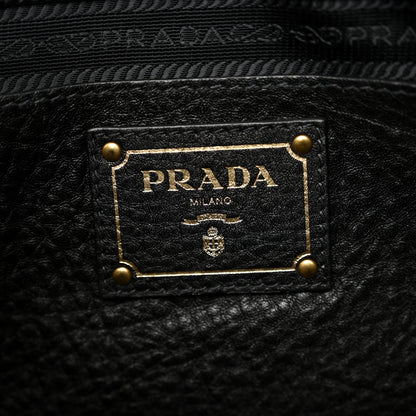 Prada Vitello Daino Side Pocket Hobo Black 6 of 10