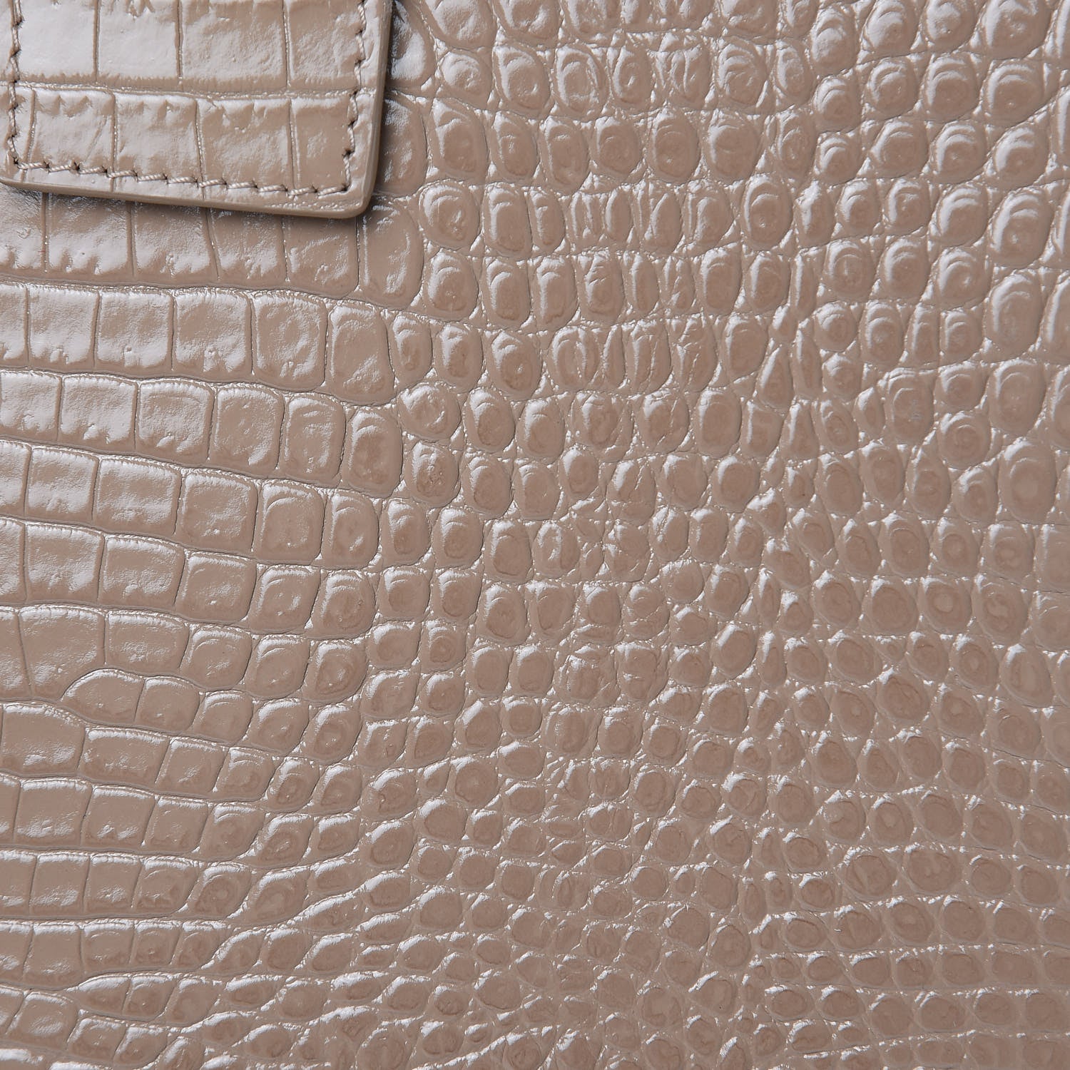 Saint Laurent Calfskin Crocodile Embossed Small Sac de Jour Brown 7 of 10