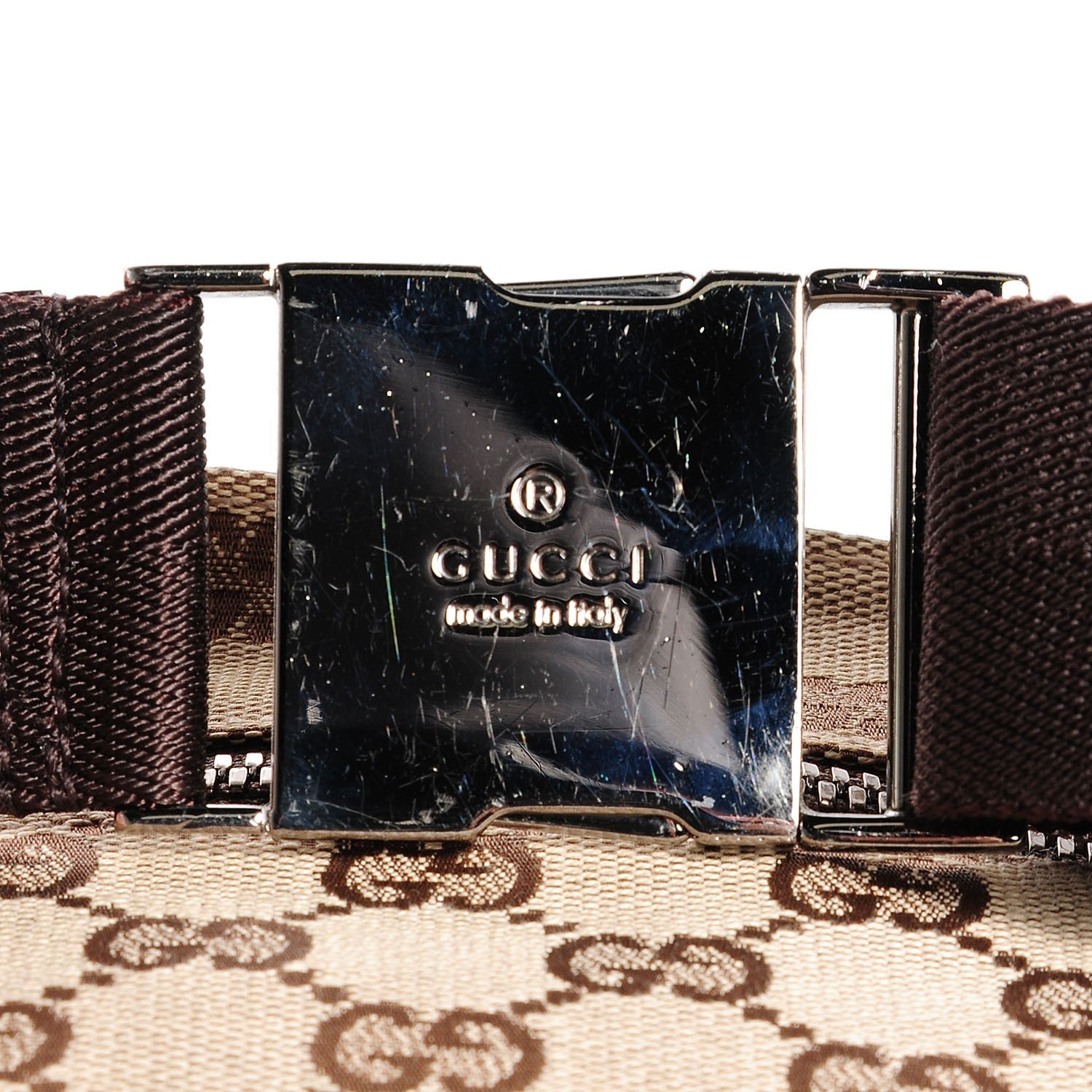 Gucci GG Monogram Double Pocket Belt Bag Dark Brown 9 of 9