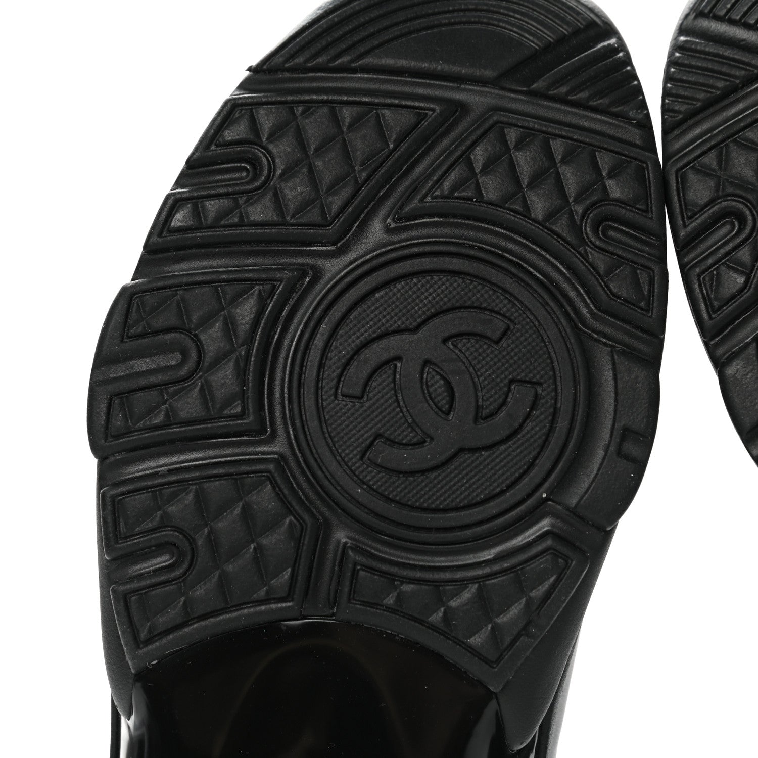 Chanel Lambskin Fabric CC Sneakers 39 Black 6 of 8