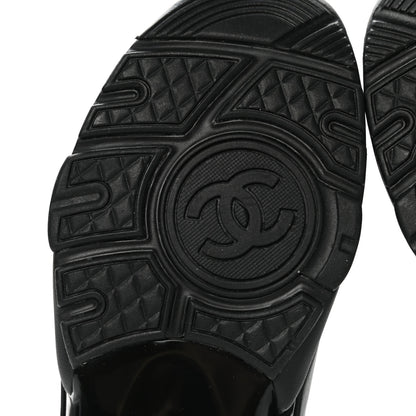 Chanel Lambskin Fabric CC Sneakers 39 Black 6 of 8