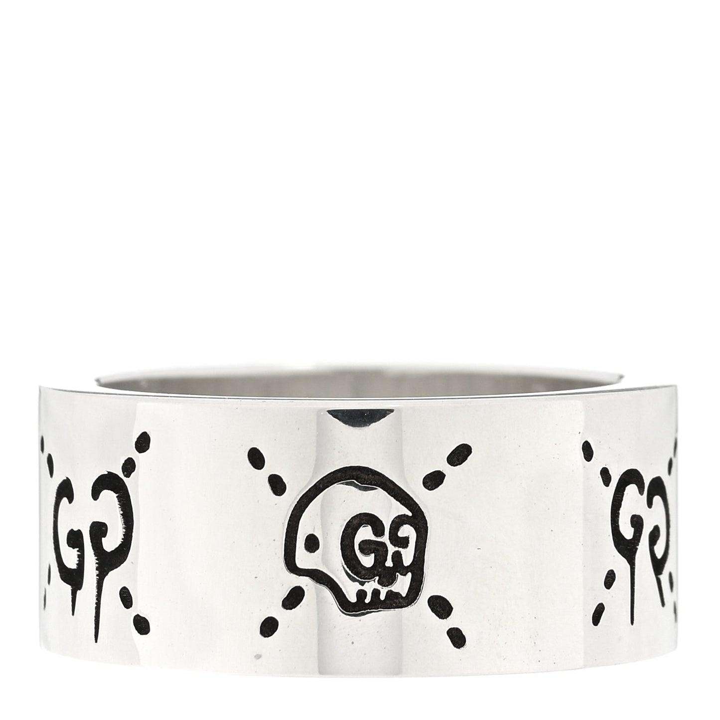 Sterling Silver GucciGhost Hamlet Skull Band Ring 54 6.75