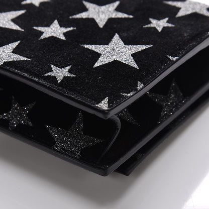 Saint Laurent Suede Calfskin Monogram Tassel Stars Chain Wallet Black 9 of 10