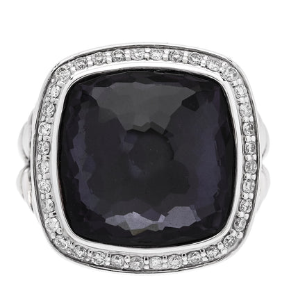 David Yurman Sterling Silver Diamond Black Orchid 14mm Albion Ring 51 5.75 1 of 5