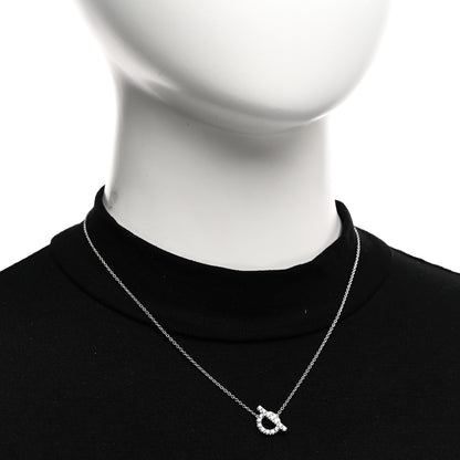 Hermes 18K White Gold Diamond Finesse Pendant Necklace 2 of 6
