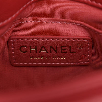 Chanel Metallic Calfskin Quilted Top Handle Flap Dark Pink 6 of 11