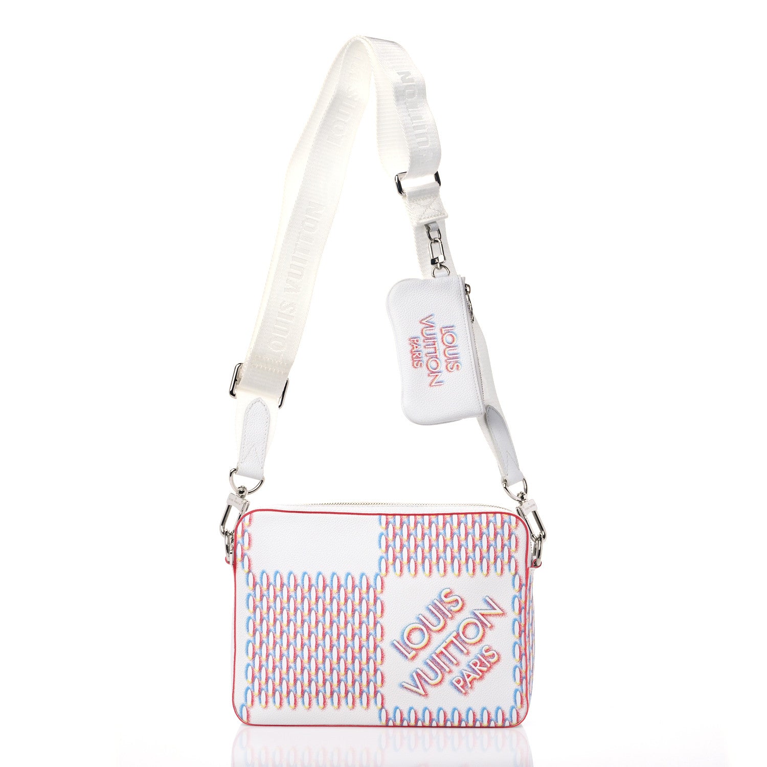 Louis Vuitton Cowhide Damier Spray Trio Messenger Bag White 3 of 9